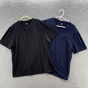 Paige T Shirt Mens XL Navy Blue Black Lot of Two Cash Short Sleeve Stretch Tee